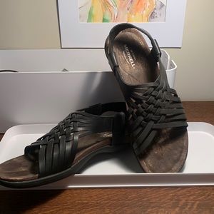 Merrell Leather Woven Detailed Sandals District Mahana Falcon - Medium